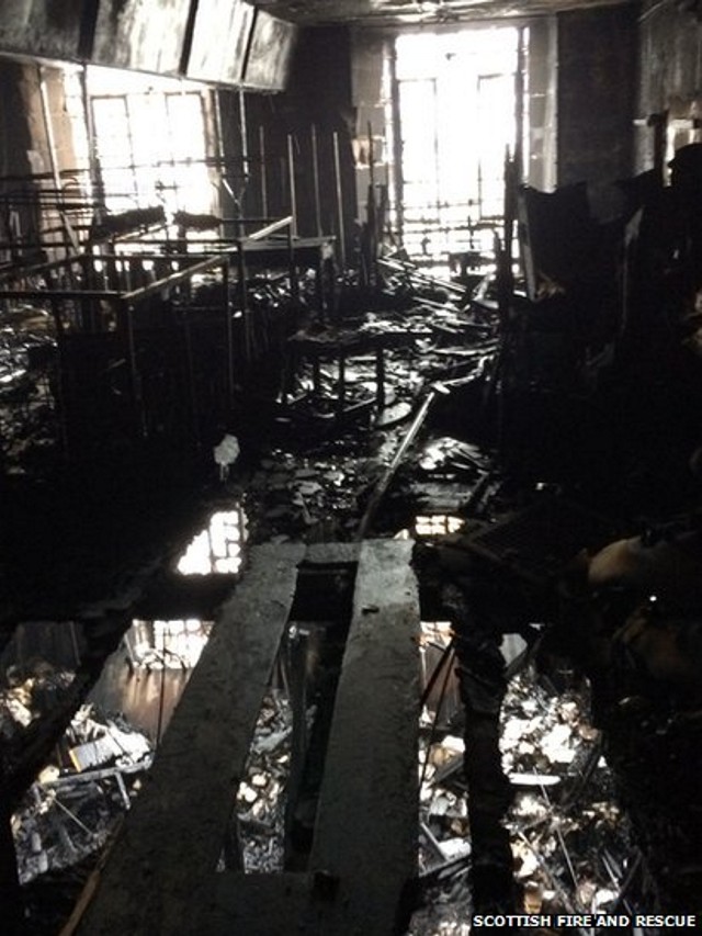 Biblioteca Mackintosh luego del incendio